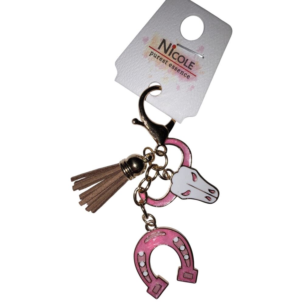 Nicole Purest Essence Pink Western Keychain Bag Tag
